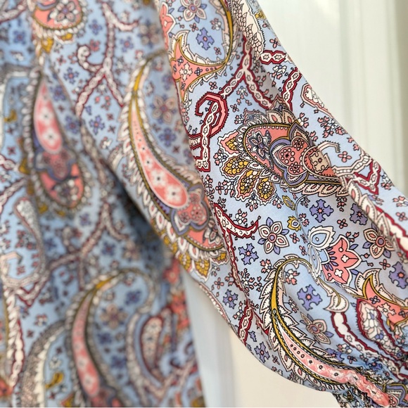 🌼 Talbots Paisley Tie Front Blouse - Picture 4 of 10